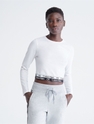 Женский лонгслив Calvin Klein кофта с логотипом 1159783729 (Белый, XL)