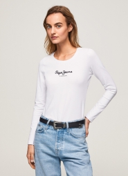 Женский лонгслив Pepe Jeans London кофта с логотипом 1159786216 (Белый, S)