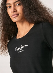 Женский лонгслив Pepe Jeans London кофта с логотипом 1159786227 (Черный, S)