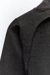 Жіночий блискучий лонгслів Zara з відкритою спиною 1159803312 (Чорний, S)