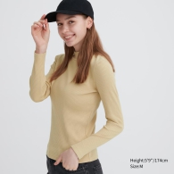 Эластичный лонгслив UNIQLO в рубчик 1159804962 (Бежевый, XS)