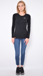 Женский лонгслив Pepe Jeans London кофта с логотипом 1159814418 (Черный, XS)