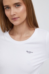 Женский лонгслив Pepe Jeans London кофта с логотипом 1159814423 (Молочный, XS)