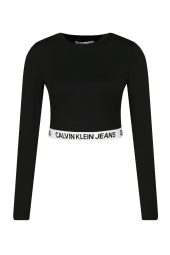 Женский лонгслив Calvin Klein кофта с логотипом 1159814494 (Черный, S)