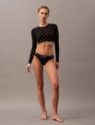 Жіночий укорочений лонгслів Calvin Klein зі вшитими філіжанками 1159833552 (Чорний M)