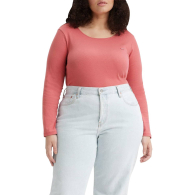 Женский лонгслив Levi's кофта в рубчик 1159834039 (Розовый 2X)