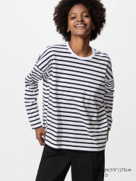 Стильный лонгслив Uniqlo 1159835672 (Белый S)