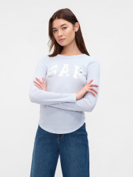 Женский лонгслив GAP кофта вафельная 1159837039 (Голубой S)