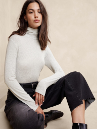 Женский лонгслив Banana Republic водолазка 1159836521 (Серый XXL)