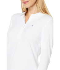 Жіночий лонгслів жіночий Tommy Hilfiger з сорочковим коміром 1159837261 (Білий XL)