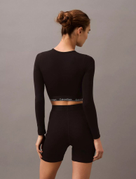 Жіночий укорочений лонгслів Calvin Klein зі вшитими філіжанками 1159837763 (Чорний XL)