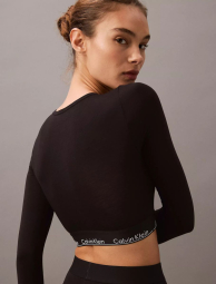 Жіночий укорочений лонгслів Calvin Klein зі вшитими філіжанками 1159837763 (Чорний XL)