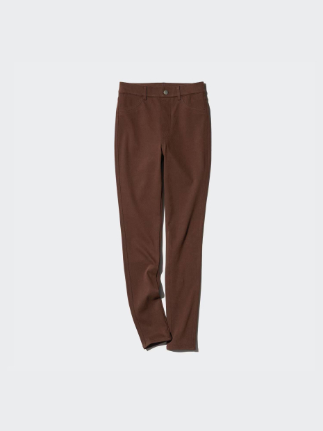 Женские ультра эластичные джинсовые леггинсы Uniqlo 1159832755 (Коричневый L)