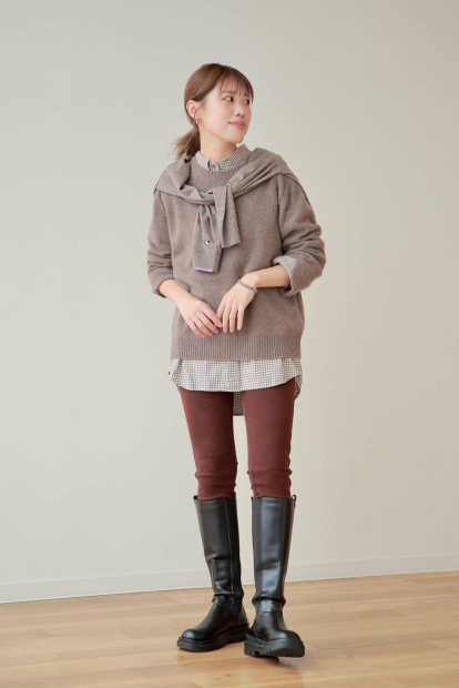 Женские ультра эластичные джинсовые леггинсы Uniqlo 1159832755 (Коричневый L)