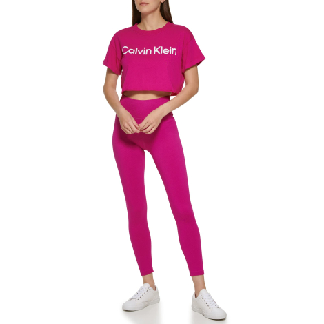Леггинсы с высокой посадкой Calvin Klein лосины в рубчик 1159834672 (Розовый XL)