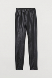 Женские леггинсы H&M кожаные лосины из эко кожи 1159759760 (Черный, 34)