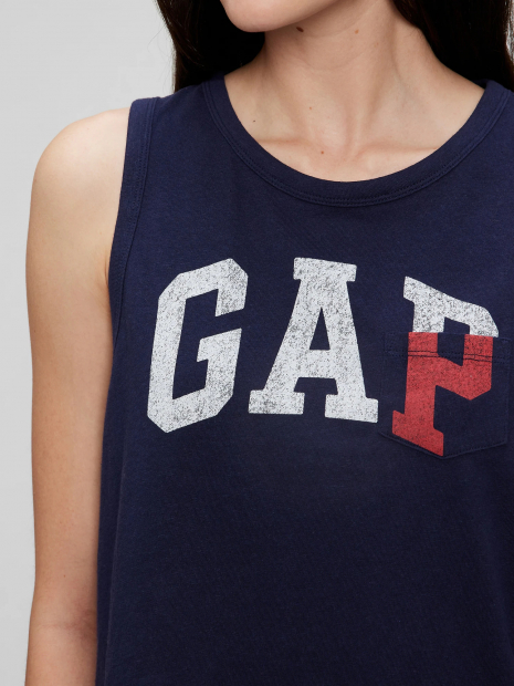 Женская майка GAP с логотипом 1159764678 (Синий, XXL)