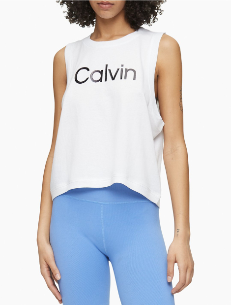 Женская майка Calvin Klein с логотипом 1159782724 (Белый, S)