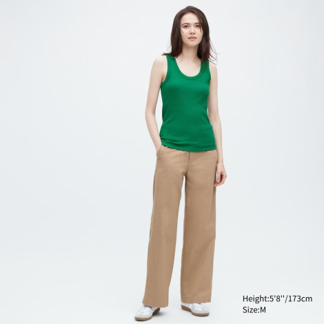 Женская майка Uniqlo в рубчик 1159795473 (Зеленый, XS)