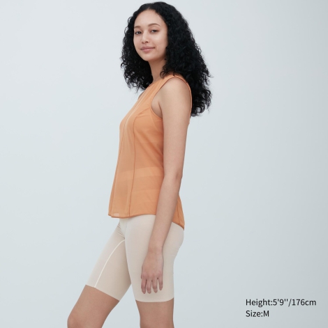 Прозрачная женская майка Uniqlo 1159796450 (Коричневый, L)