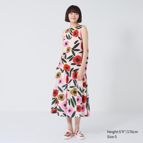 Женская майка UNIQLO с принтом Marimekko 1159813024 (Розовый, XL)