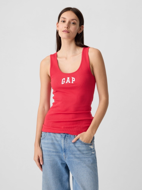 Женская майка в рубчик GAP с логотипом 1159817910 (Красный M)