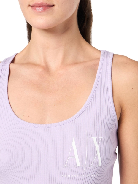 Женская майка Armani Exchange в рубчик 1159827110 (Сиреневый L)