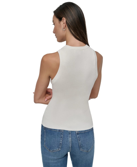 Женская вязаная майка DKNY в рубчик 1159831059 (Белый XS)