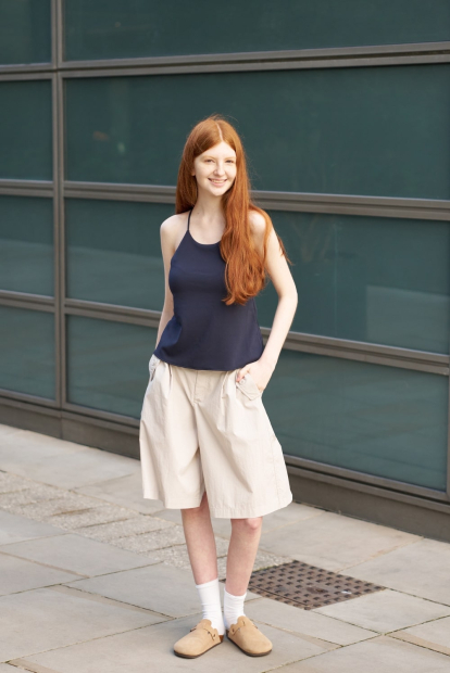 Женская майка со вшитыми чашками Uniqlo 1159834095 (Синий S)