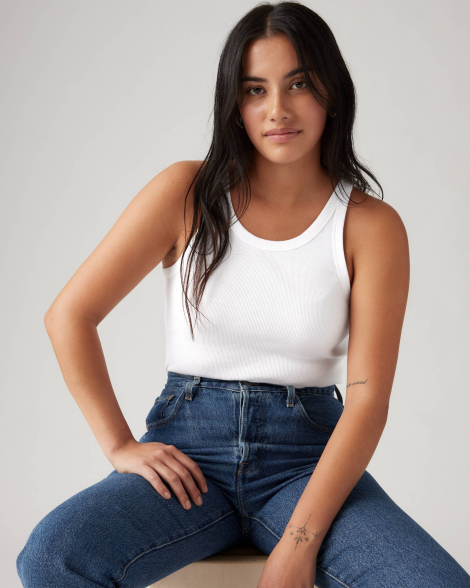 Майка жіноча Levi's в рубчик 1159834444 (Білий S)