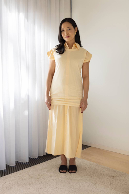 Длинная майка из полупрозрачного хлопка SUPIMA Uniqlo 1159834472 (Молочный S)