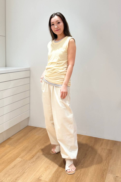 Длинная майка из полупрозрачного хлопка SUPIMA Uniqlo 1159834472 (Молочный S)
