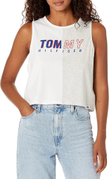 Женская майка Tommy Hilfiger Sport с логотипом 1159769776 (Белый/Серый, L)