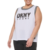 Женская сетчатая майка DKNY с логотипом 1159805939 (Белый, 2X)