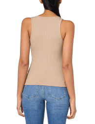 Женская майка в рубчик GUESS с логотипом из страз 1159833072 (Бежевый XS)