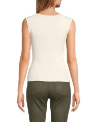 Женская вязаная майка Calvin Klein в рубчик 1159837479 (Молочный L)