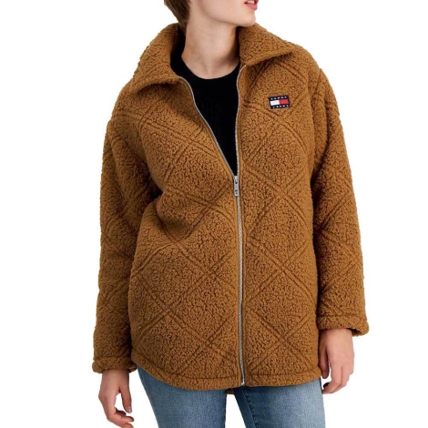 Женская меховая куртка Tommy Hilfiger на молнии 1159806954 (Коричневый, L)