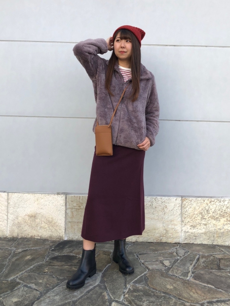 Куртка на молнии UNIQLO из искусственного меха 1159828547 (Коричневый XS)
