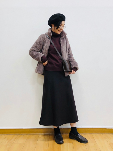 Куртка на молнии UNIQLO из искусственного меха 1159828547 (Коричневый XS)