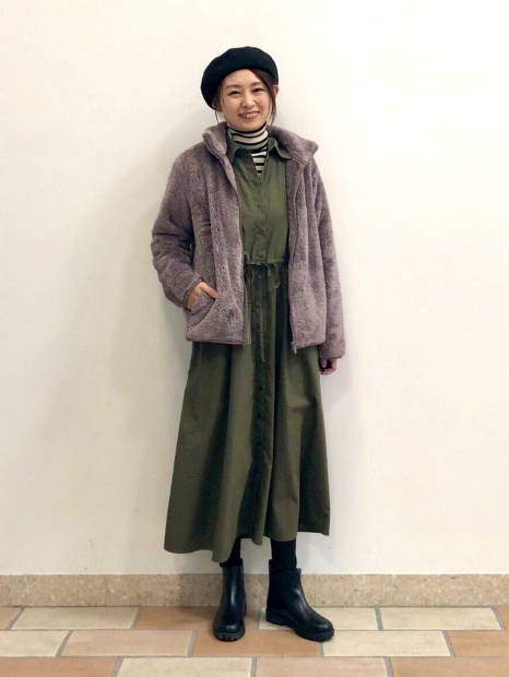 Куртка на молнии UNIQLO из искусственного меха 1159828547 (Коричневый XS)