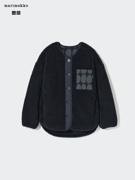 Куртка из экомеха Uniqlo на пуговицах 1159833660 (Черный XL)