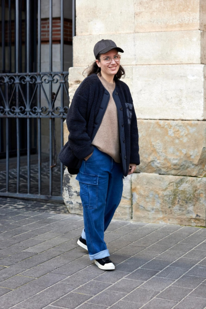Куртка из экомеха Uniqlo на пуговицах 1159833660 (Черный XL)