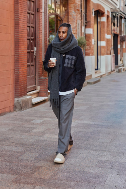 Куртка из экомеха Uniqlo на пуговицах 1159833660 (Черный XL)