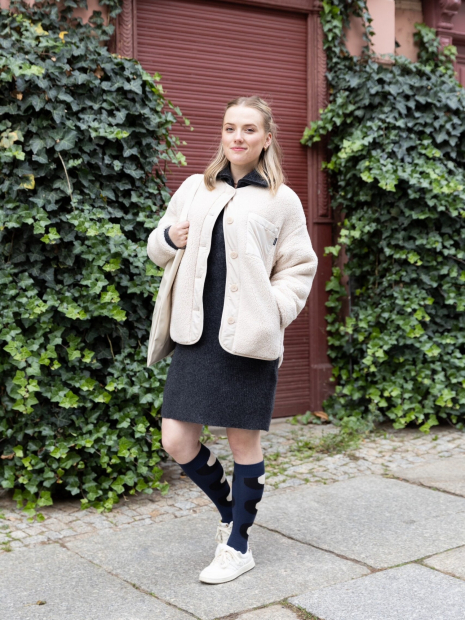 Куртка из экомеха Uniqlo на пуговицах 1159833771 (Молочный XL)