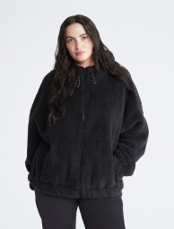 Куртка на молнии Calvin Klein из искусственного меха 1159778184 (Черный, 3X)