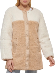 Женское двустороннее пальто Levi's из шерпы 1159793360 (Бежевый, XXL)