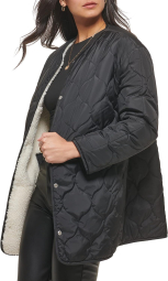Женское двустороннее пальто Levi's из шерпы 1159787394 (Белый/Черный, M)