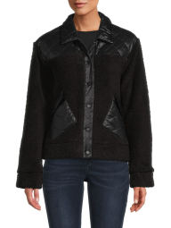 Стеганая куртка на кнопках Calvin Klein из искусственного меха 1159788945 (Черный, L)