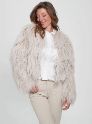 Жіноча куртка GUESS шубка зі штучного хутра 1159794674 (Молочний, XL)