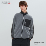 Флисовая куртка на молнии UNIQLO 1159796678 (Серый, S)